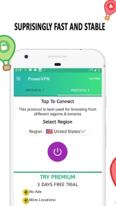 PowerVPN APK + MOD (Pro, Premium, Vip Unlocked) v2.01 3